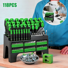 118x Magnetic Screwdriver Set Premium Industrial Cross-Head Flat Heads Precision