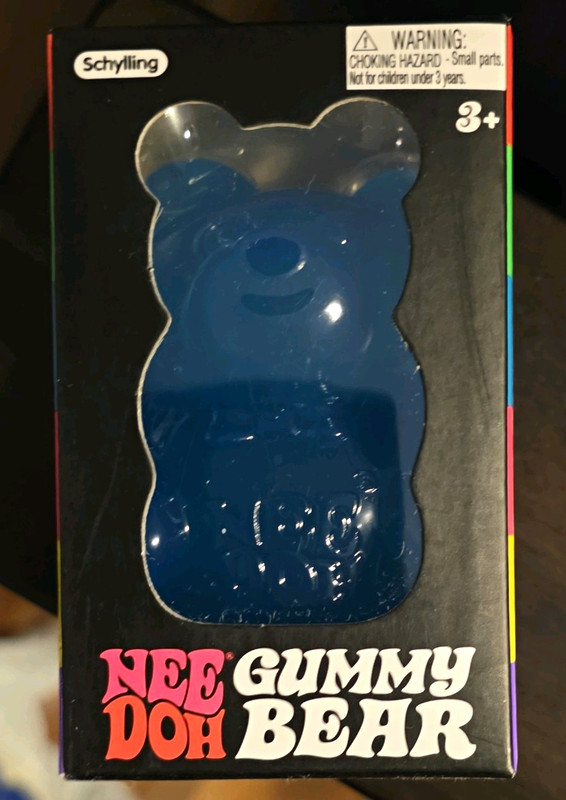 Schylling Nee Doh Gummy Bear Squishy Squeeze Toy Blue, Ages 3+