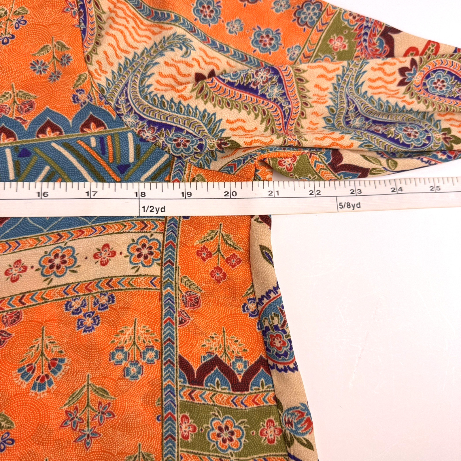 Rose + Olive Blouse Medium Button Down Paisley Pa… - image 8