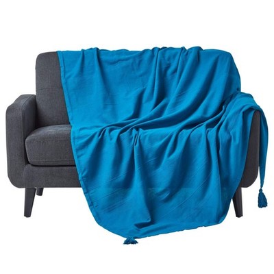 Plaid Sofa aus Baumwolle, Bettüberwurf oder Sofa handgewebt - Rajput
