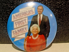 America’s First Family George And Barbara Bush Political Pin Back Button