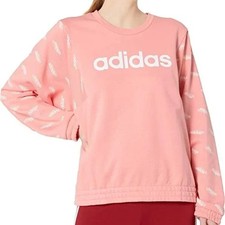 adidas Women's Favorites Sweatshirt, SM and MD - Glory Pink/White, Brand NEW