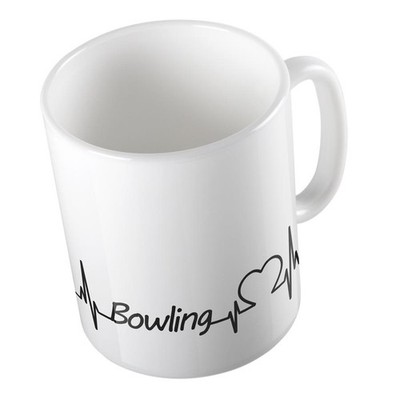 Kaffeetasse Bowling Keramik Tasse Weiß Geschenkidee Souvenir Präsent Wichtelgesc