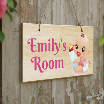 Personalisiertes Kinderzimmer Holzschild Zimmer hängende Plakette individueller Name Babyzimmer Deko