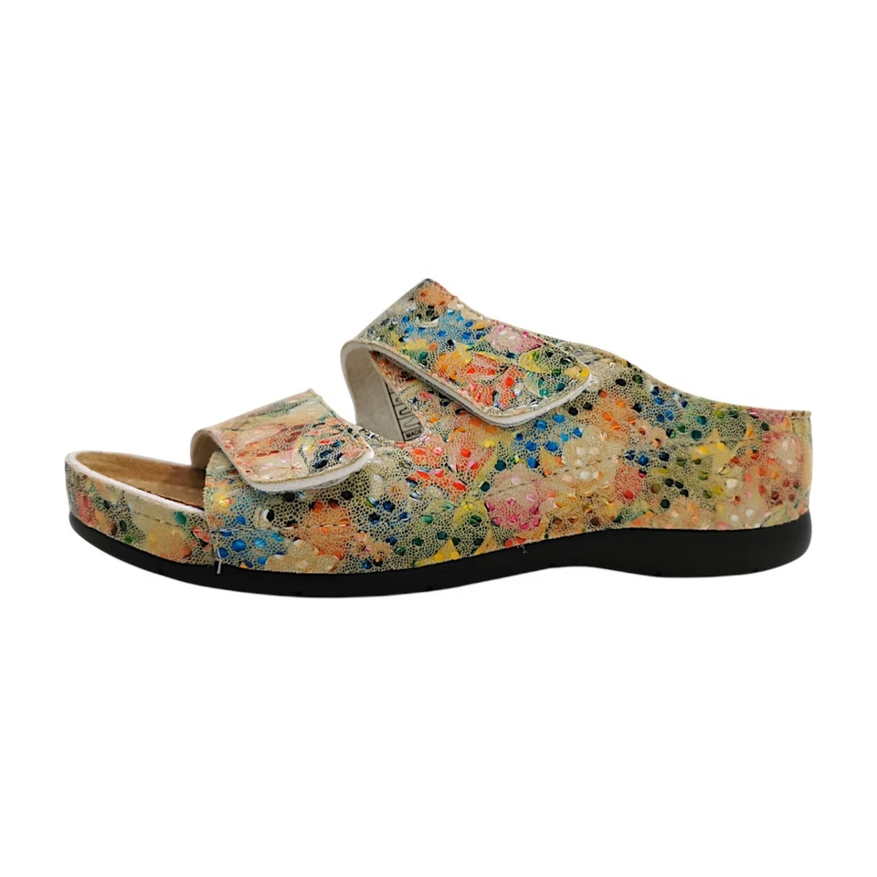 Jane Klain Damenschuhe Pantoletten Bequem Beige Freizeit