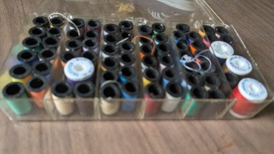 8 1/2 x 4 1/2''  Sewing Thread Holder Includes 68 Mini Threads & a Few Lg.