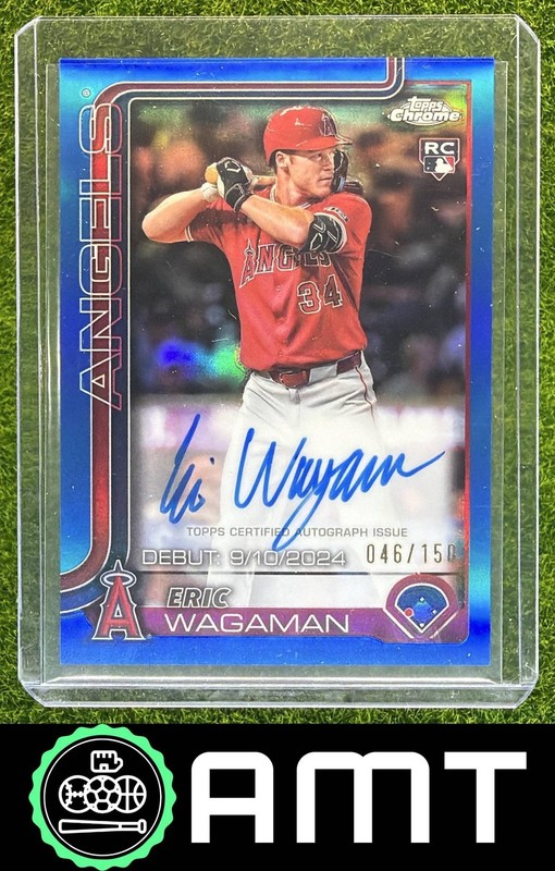 Eric Wagaman RC 2025 Topps Chrome Update 46/150 Rookie Debut Auto Blue Angels