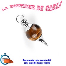 Pendule divinatoire Boule Oeil de Tigre RADIESTHÉSIE GÉOBIOLOGIE ÉSOTÉRISME