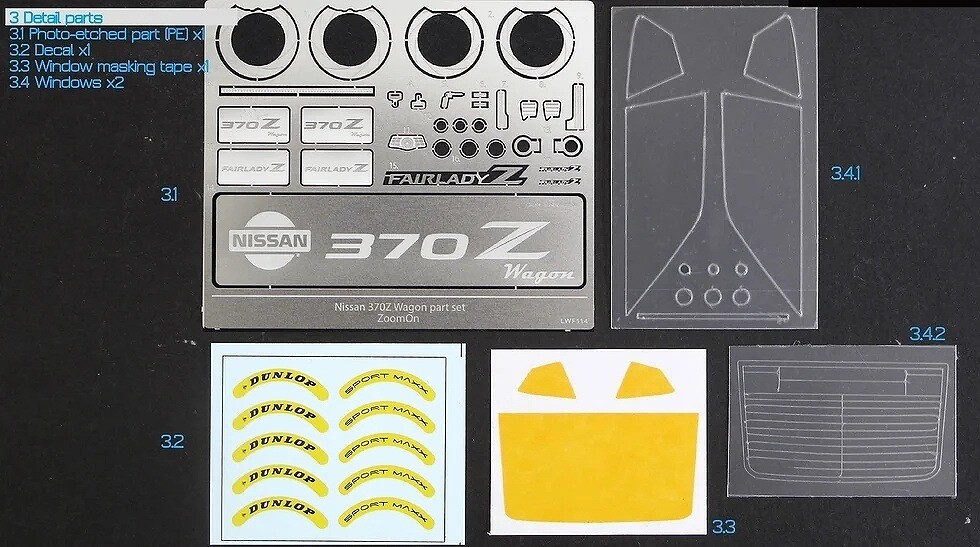ZoomOn Z132 1/24 Mr./Ms. 370Z Wagon Parts Set for Tamiya | eBay