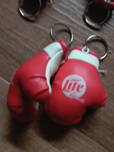 Miller Lite Ready To Box Mini Glove Key Chains Lot Of 4 - Picture 4 of 5