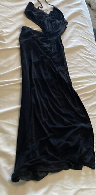 MISHA adara dress black cut out maxi length size 8