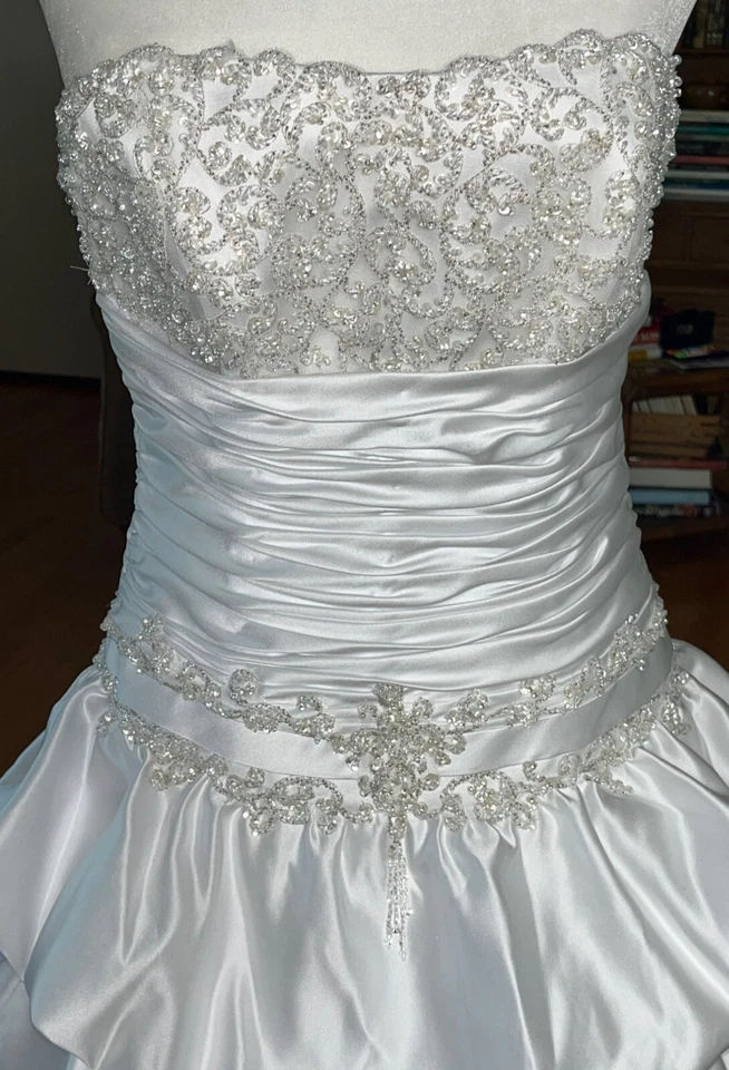 Maggie Sottero Imperial Gown Brielle Wedding Dress Strapless Bustle Train 12 - Image 4 of 4
