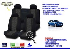 Grande Punto Fiat Coprisedili Foderine fodere fodera auto per sedile nero bianco