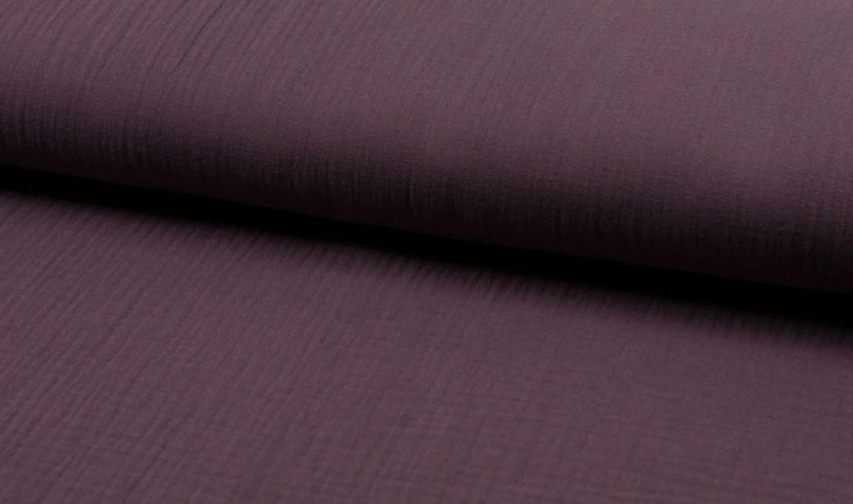 CRS FUR FABRICS Bambino Double Gauze Muslin Fabric Material MAUVE
