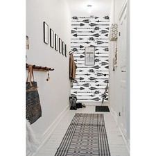 Hand drawn arrows Non-woven wallpaper white and gray Home wall mural vlies