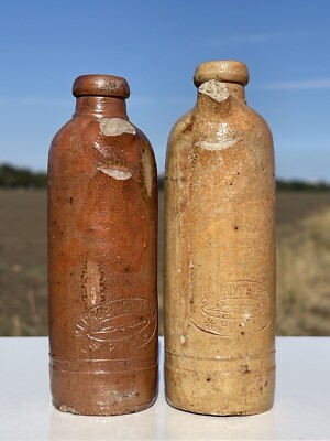 Antique Vintage bottle 1800s Riga Balsam .Bitters 6 Inch. 2 pieces