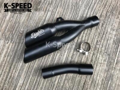 Doppelauspuff Diabolus Custom Works Long Slip On für Honda Rebel 500 Cmx 17-22