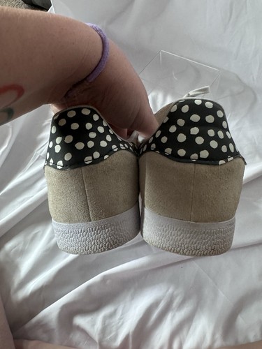 adidas Women's Gazelle Originals Suede Everyday Trainers Beige Black Spots Uk 8 - Picture 5 of 7