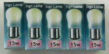 Image of 5x WHITE Crompton 15W BC B22 240Volt PYGMY Lamp 15 Watt Bulb SIGN