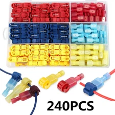 240PCS Insulated T-Taps Quick Splice Wire Terminals Connectors Kit Set 22-10 AWG