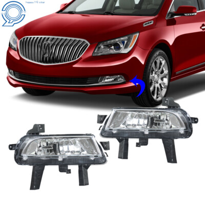 Pair Bumper Fog Lights Fit For Buick LaCrosse 2014-2016 Halogen Driving Lamps