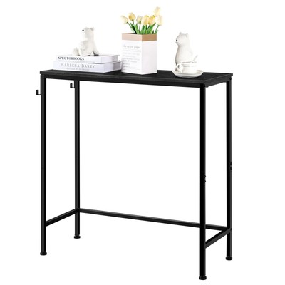 OYEAL Narrow Entryway Table Black Console Table with Shelf 31.5'' Small Side T...