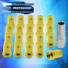 20 Piece M12 X 1.5mm Closed End Acorn Wheel Rims Lug Nuts Steel Gold + Lock Key