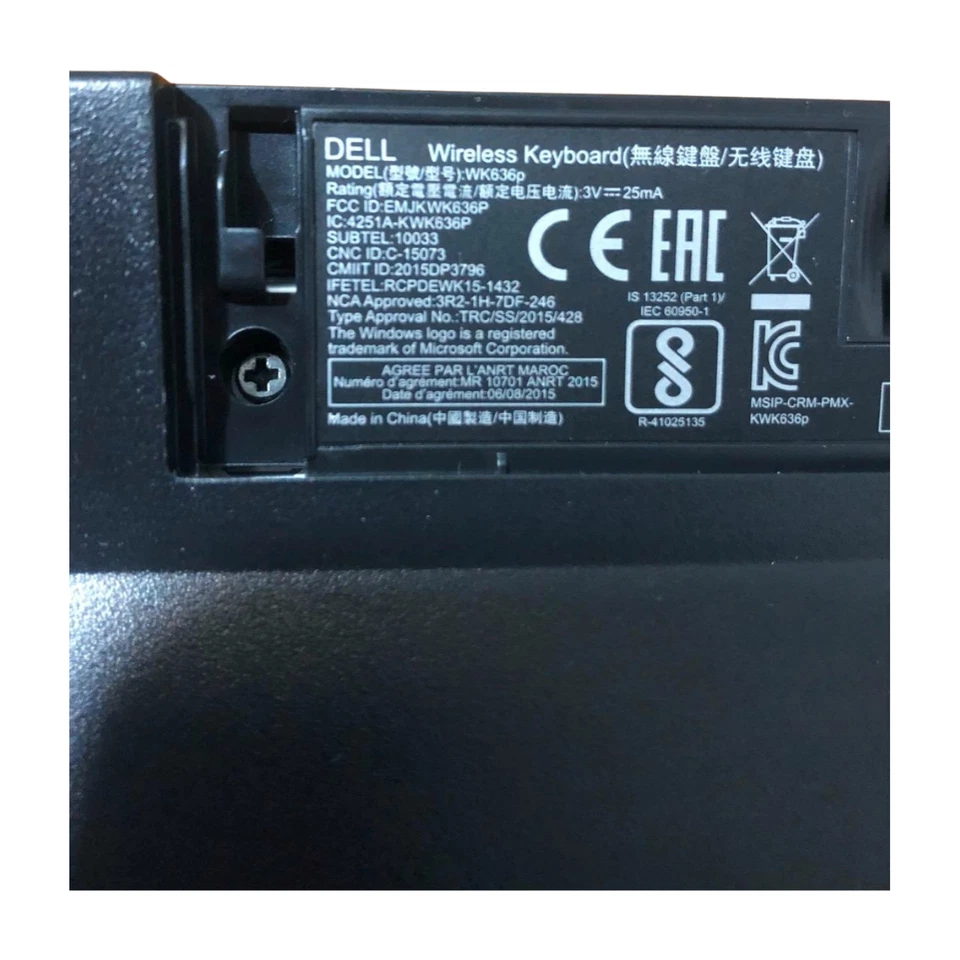 Genuine Dell Wireless WK636P Keyboard with usb Receiver - Image 3 of 3