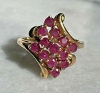 YELLOW GOLD PINK TOPAZ COCKTAIL RING SIZE 6