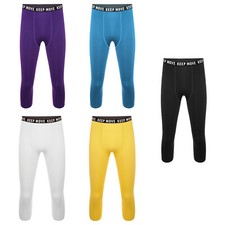 Men's Athletic 3/4 Compression Pants Tights Base Layer Cool Dry Gym Fitness