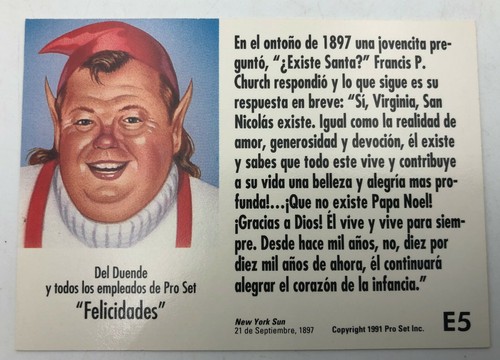 (6)x Spanish Santa Claus Elf 1991 Pro Set Christmas Insert Short Print SP Cards - Picture 3 of 3