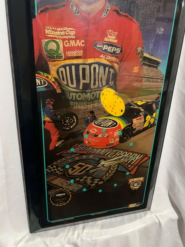 Jeff Gordon LE Jebco NASCAR 11x23 Clock #24/5000 RARE - Image 2 of 4