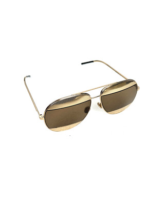 Christian Dior Gold‑Tone Mirror Sunglasses – Oversized Metal  display picture 2