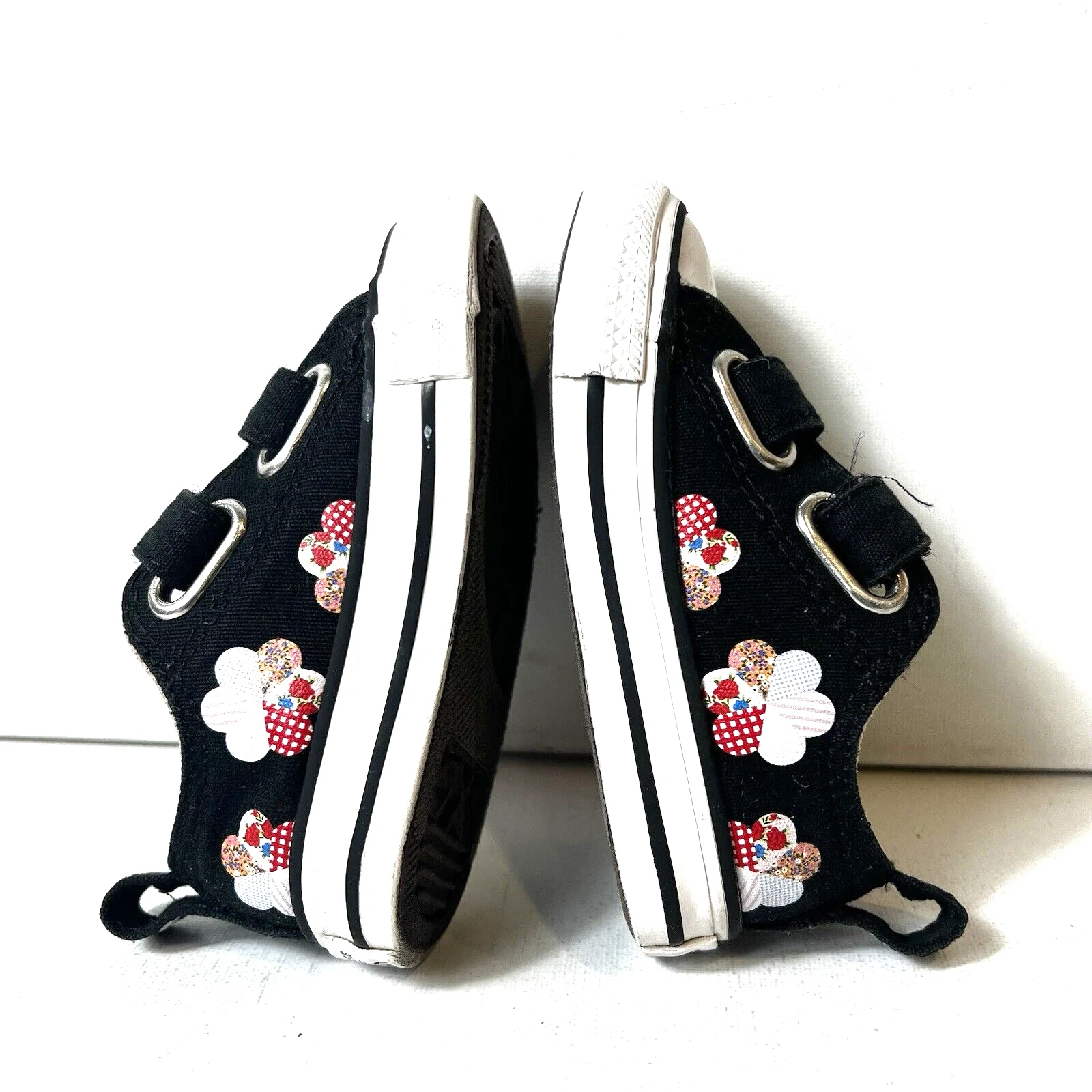 Sneakers basse Converse neonata bambina 5 nere multicolore stampa palloncini a scatto