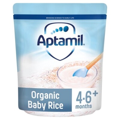 Aptamil Organic Baby Rice Cereal, mths+ 100g
