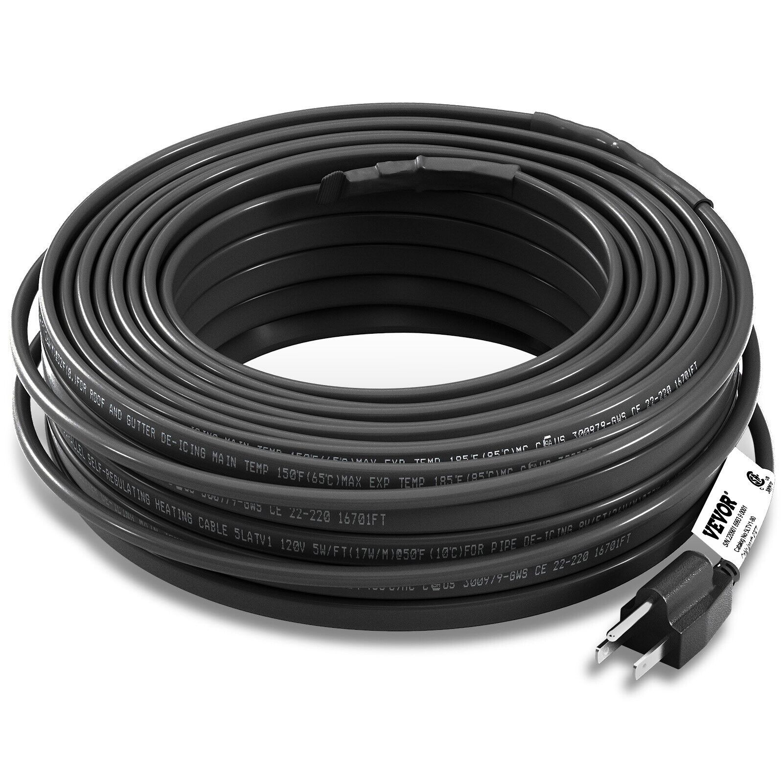120V SELF-REGULATING PIPE HEATING CABLE (80-FT 5W/FT) - FREE SHIPPING