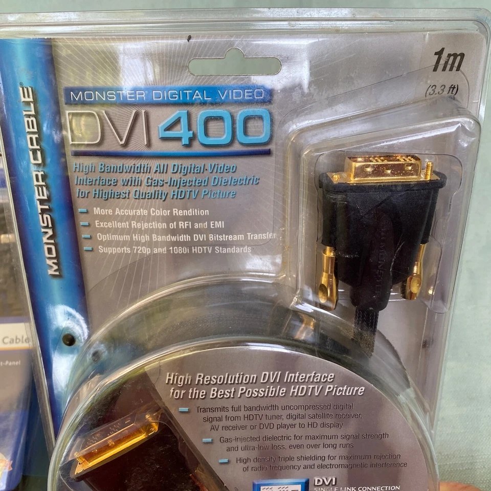 Ativa Monster DVI-D 400 Monitor AV Cable Dual Single Link 10’ 3.3’ HDTV LCD Male - Image 2 of 4