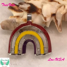 Rainbow Bridge - Silver Plated - Locket Pearl Cage Pendant - Hold 6mm - 8mm