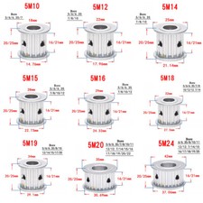 HTD-5M 10-24T Timing Belts Pulley AF-type Drive Pulleys For 15/20mm Width Belt