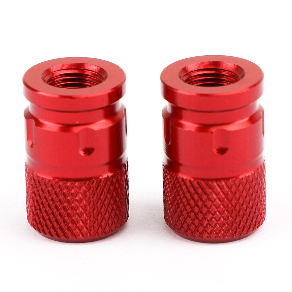 CNC Aluminum Red Anti-Thief Tire Valve Stem Cap For Motorcycle Car Truck Bike E6 - Image 2 of 4