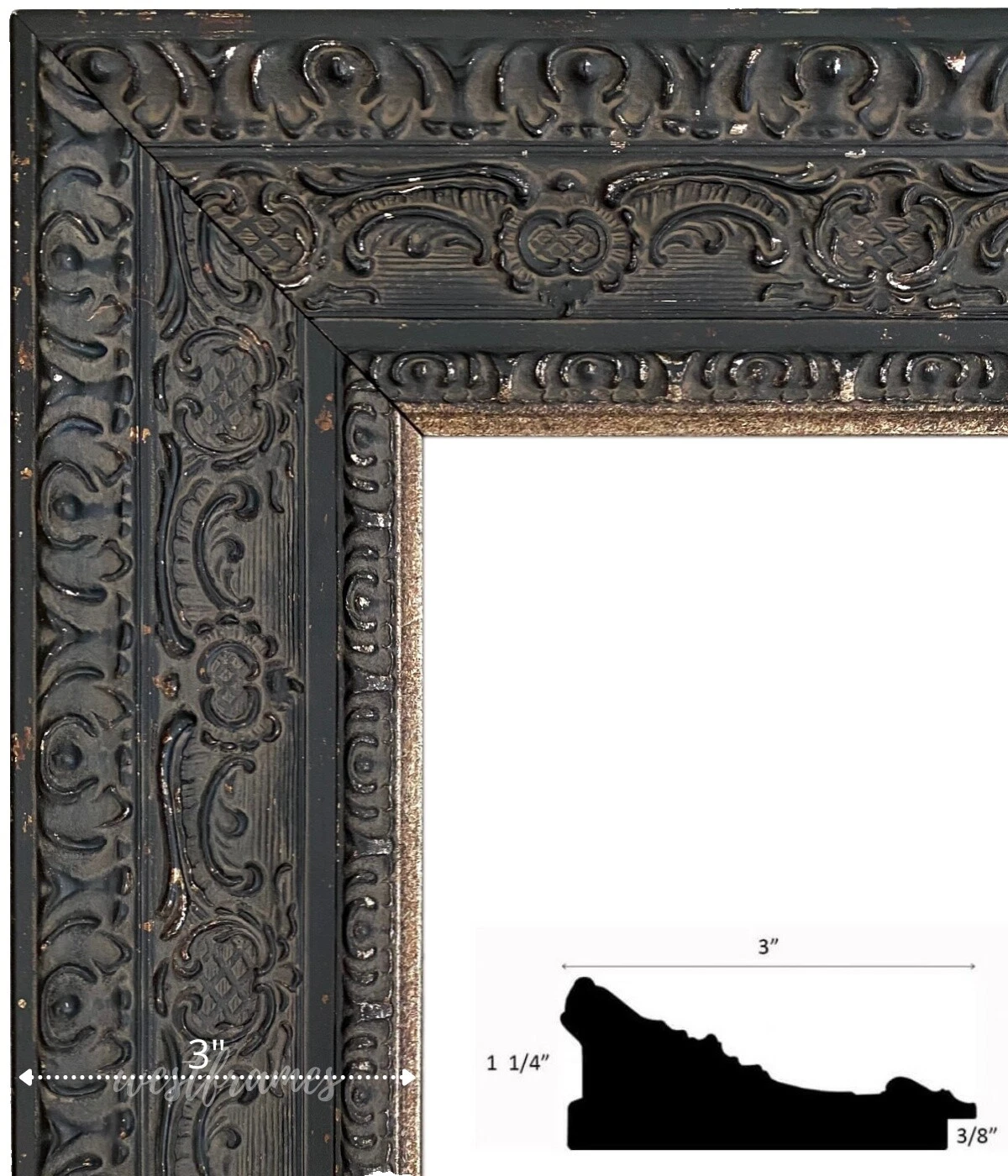 Wooden French Country Black Picture Frames