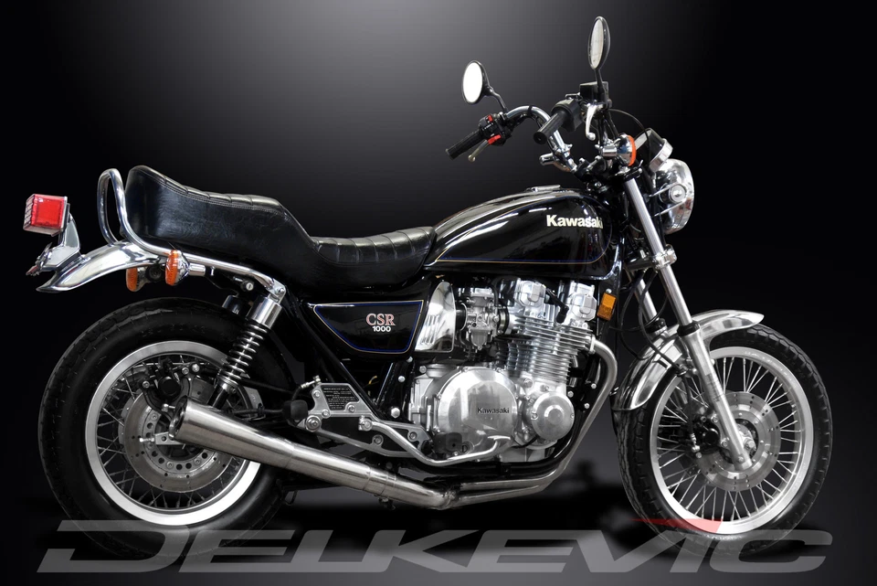 Silenciador megáfono de escape completo Kawasaki KZ1000M CSR1000 81-82 4-1 acero inoxidable Foto 4 de 4