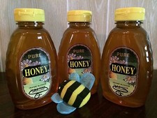 3-1 lb jars RAW Wildflower Honey All Natural.RICH FLAVOR,delicious Unheated