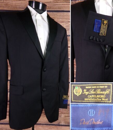 Hugo Boss Jacket Mens 42R Black Blue Loro Piana Pinstripe Hugo Boss Jacket Mens 42R Black Blue Loro Piana Pinstripe