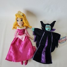 The Disney Store Sleeping Beauty Maleficent  Aurora Mini Bean Bag
