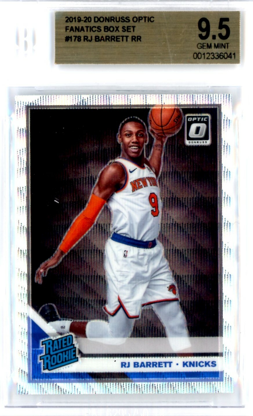 2019 Donruss Optic Fanatics Silver Wave #178 RJ Barrett RC Gem Mint BGS 9.5