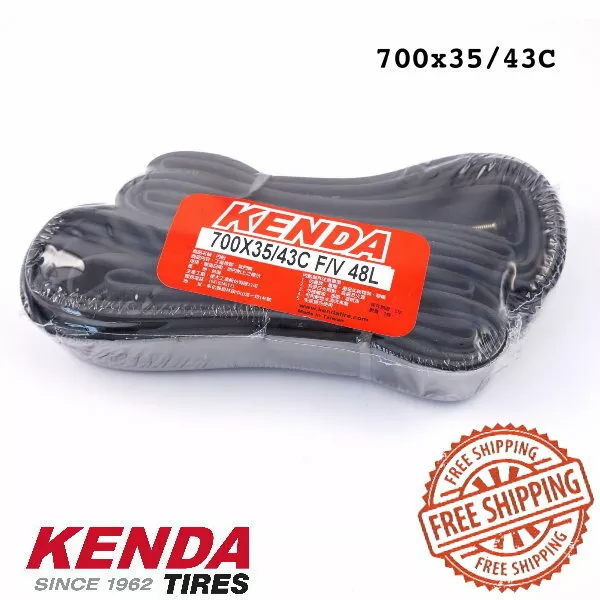 KENDA 700x35 43C 48mm L F V Presta French Road Tube Bike Inner Tubes 2 pcs