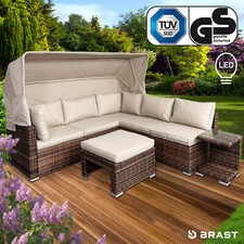 Sonneninsel Lounge Insel Gartenmöbel Sitzgruppe Poly Rattan Garten Liege BRAST