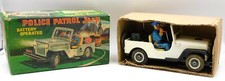 TN T.N. NOMURA TOY Police Patrol Jeep Tin Toy Battery Powered Car made in Japan