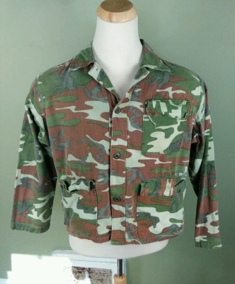 Vintage 70's Distressed Kmart Camo Hunting Fishing Shirt Jacket L | eBay